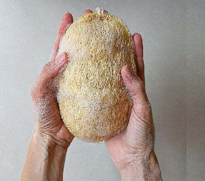 Natural Round Stitched Loofah 2